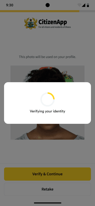 Identity verification in progress